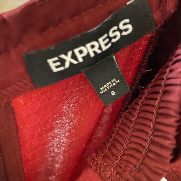 Express Wine Satin Jumpsuit - Picture 6 of 6